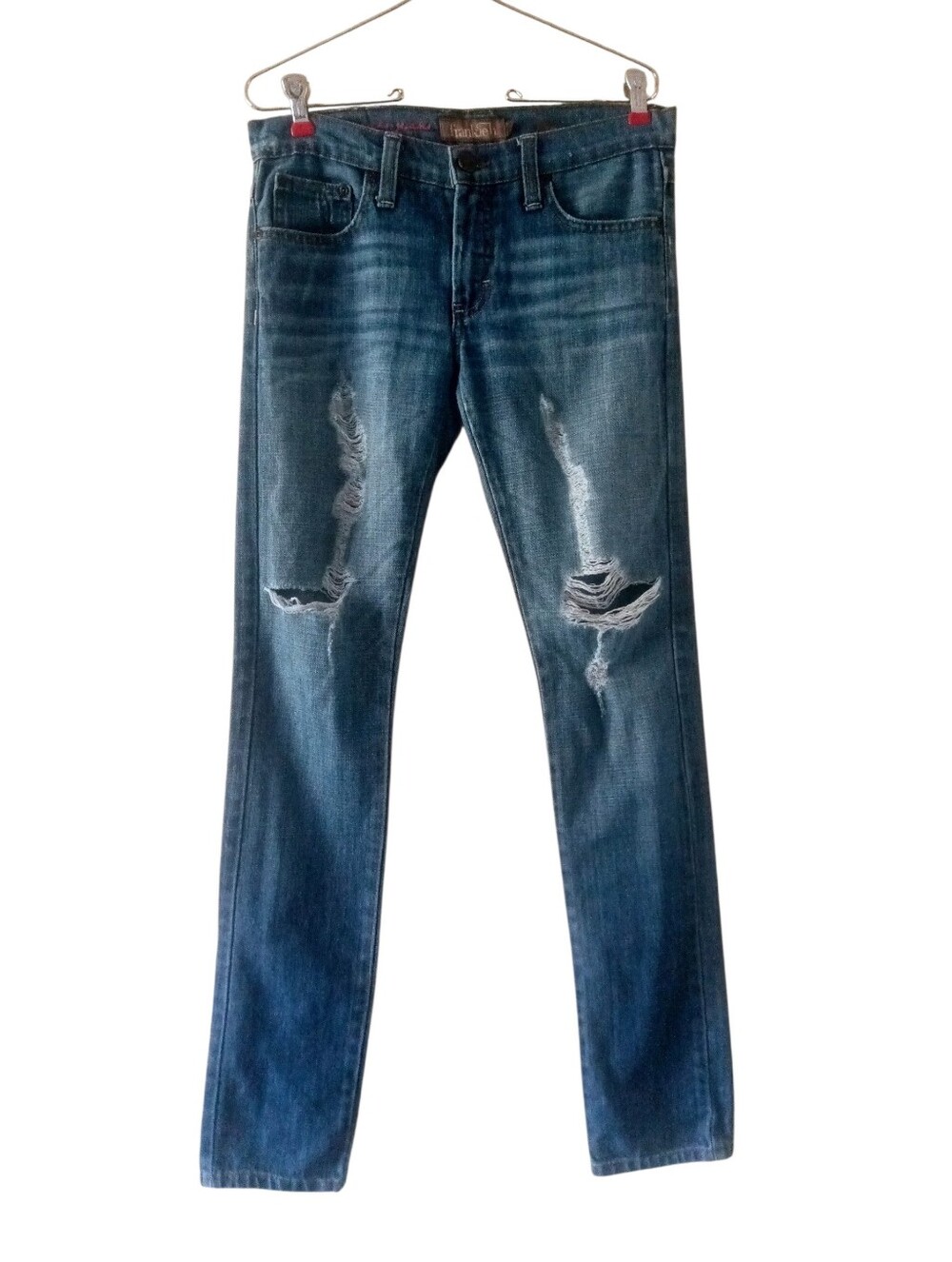 Frankie B Distressed Blue Denim Jeans Size 24 EUC
